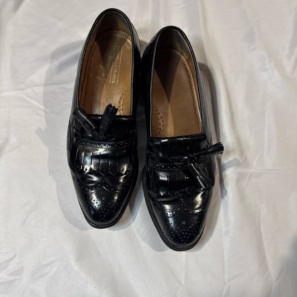 Johnston & Murphy Black Tassel Loafers